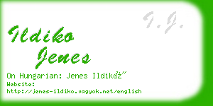 ildiko jenes business card